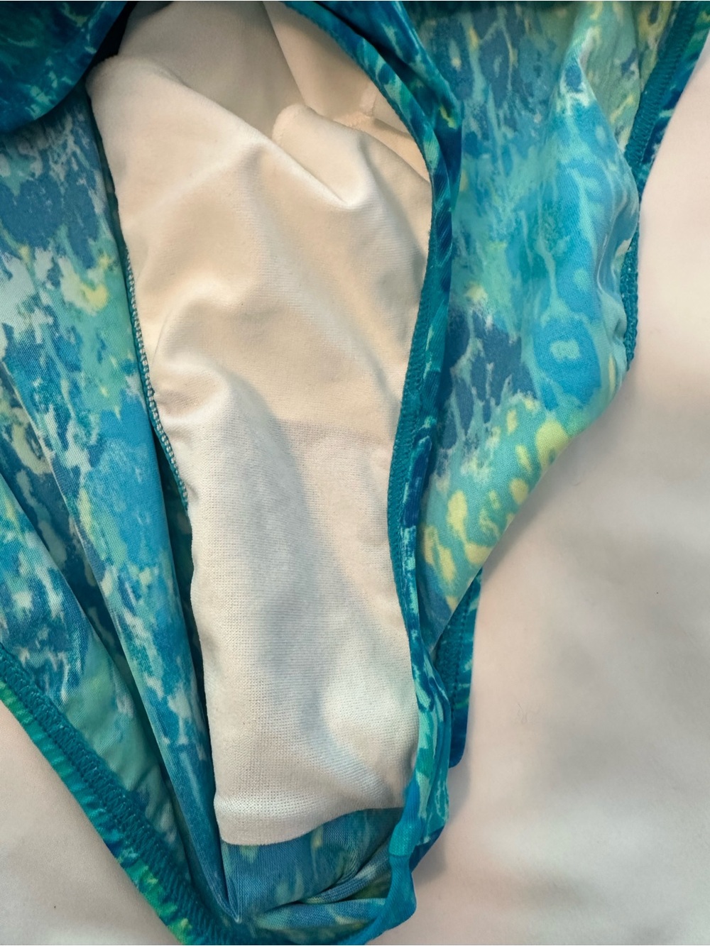 L.L. Bean Turquoise and Teal Patterned One-Piece Swimsuit - Picture 8 of 15